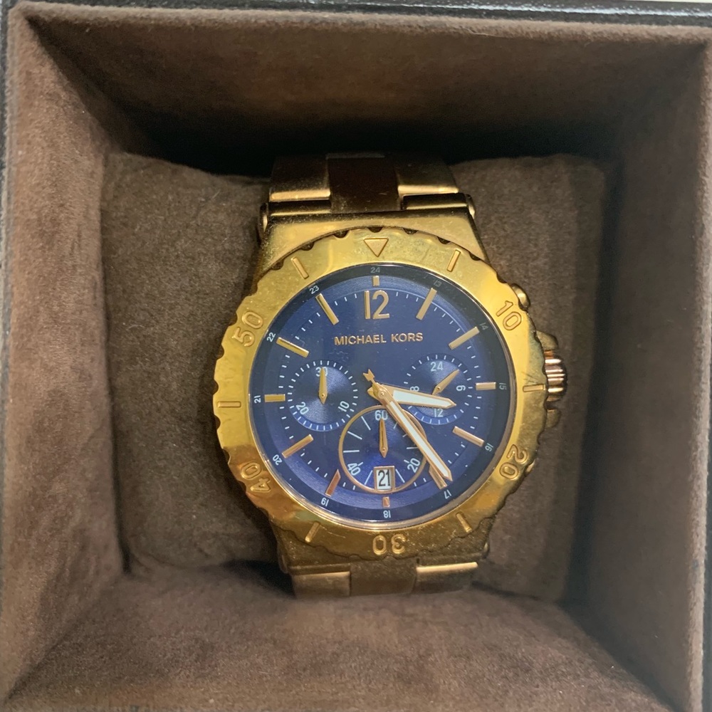 Michael Kors Rose Gold/ Navy Face Watch